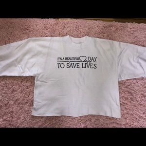 Greys Anatomy cropped sweatshirt